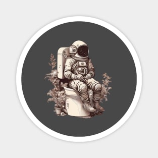 Astronaut on a toilet Magnet